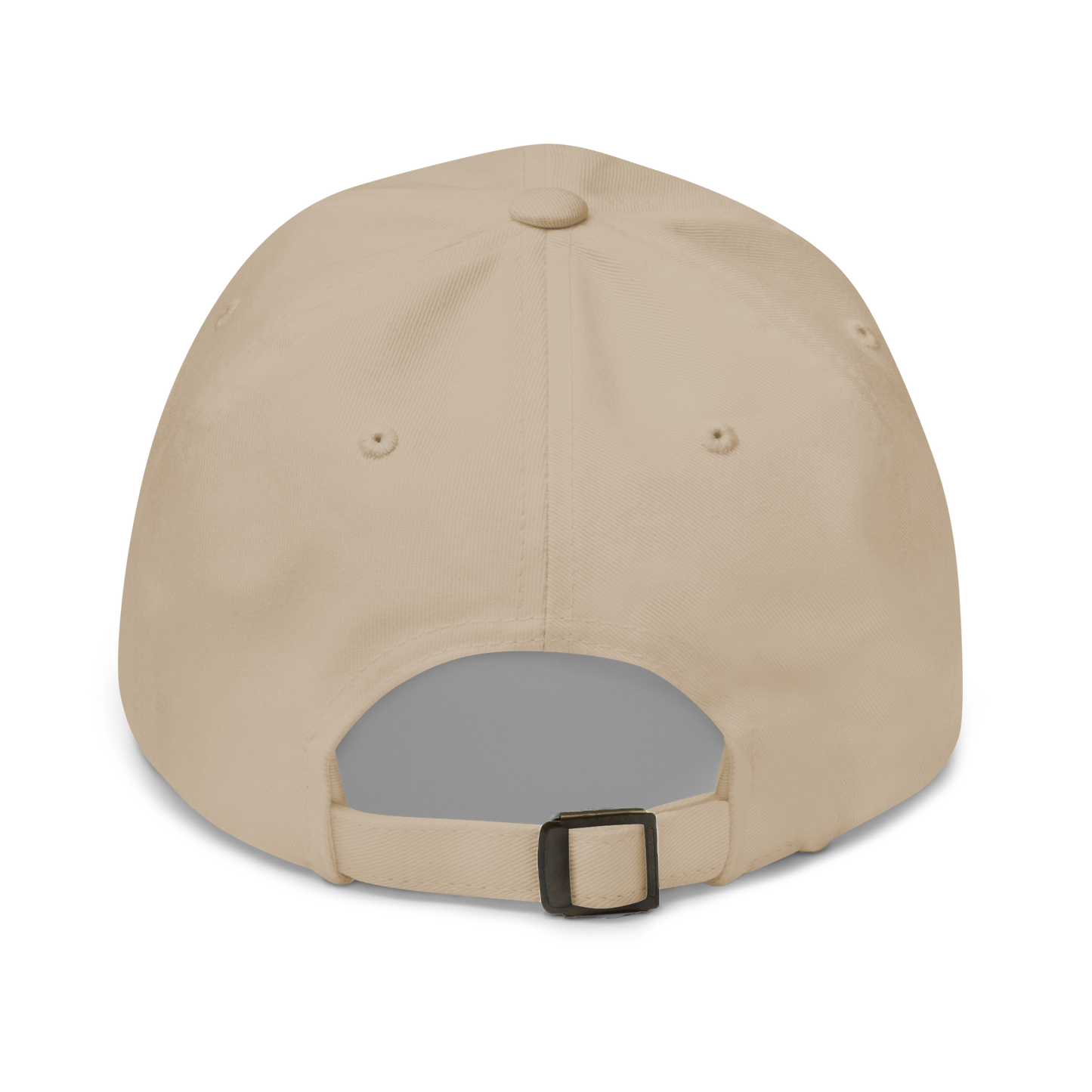 The back of our Full Sploosh dad hat in tan. This baseball cap is unstructured for a more relaxed fit.