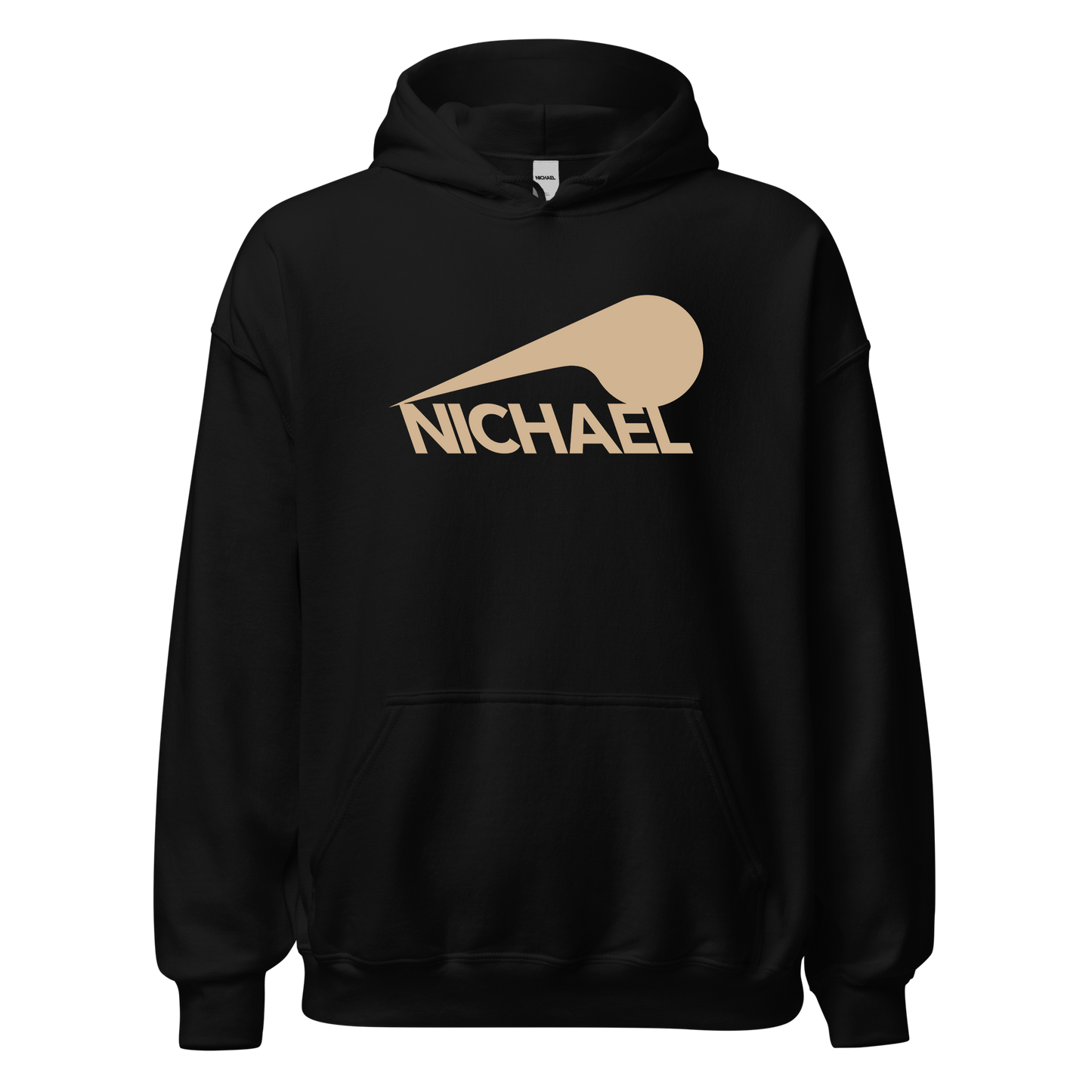 The front of our black Full Sploosh hoodie sporting a Full Sploosh logo in tan. This hoodie features soft, heavyweight material for a more relaxed fit.