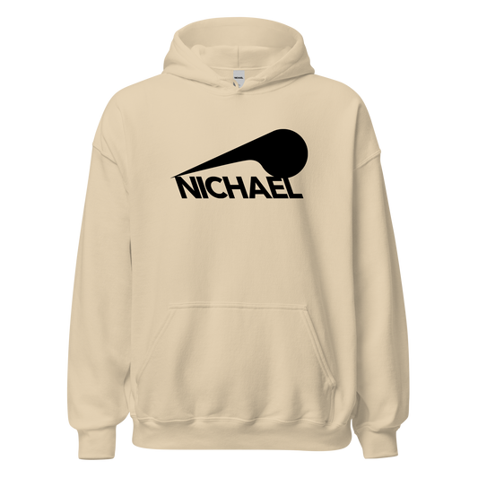 The front of our tan Full Sploosh hoodie sporting a Full Sploosh logo in black. This hoodie features soft, heavyweight material for a more relaxed fit.